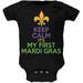 Mardi Gras - My First Mardi Gras Black Soft Baby One Piece - 9-12 months