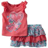 Nannette Baby Girls 2 Piece Heart Printed Scooter Set Melon Twist 12 Months