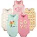 Luvable Friends Baby Girl Cotton Sleeveless Bodysuits 5pk Love 3-6 Months