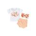 ZAXARRA Baby Girl Summer Outfit Letter Print T-Shirt + Plaid Diaper Cover + Pumpkin Print Headband Set for Toddler 0-24 Months