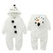 Actoyo 0-3T Baby Boy Girls Christmas Romper Velvet Hoodied Snowman Jumpsuit Toddler Costume Xmas Clothes