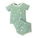 Toddler Baby Boy Girl Clothes Set 3M-24M Short Sleeve Star Moon Sun Printed Ribbed T-shirt Tops Shorts Outfits