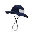 Esho Boys Girls Outdoor Adjustable Sun Hat Kids Wide Brim Beach Hat Mesh Bucket Hats 1-6T