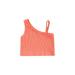 Kids Toddler Girls Crop Top One Shoulder Sleeveless Knit Short T-Shirt Summer Casual Clothes