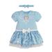 Disney Princess Cinderella Newborn Baby Girls Dress and Headband Newborn to Infant