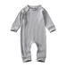 BrilliantMe Newborn Infant Baby Boys Girls Romper With Zipper Ribbed Jumpsuit Kids Pajamas Clothes