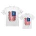4th of July Vintage USA Flag Patriotic Shirts Father & Child Matching Set Outfit Dad White Large / Toddler White 4T