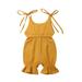 Multitrust Newborn Baby Girls Summer Sleeveless Jumpsuit Solid Color Bodysuit