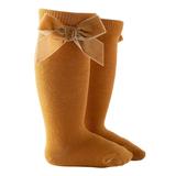 Bagilaanoe Toddler Baby Girls Knee High Socks 3 18 36 Months Infant Cotton Socks with Velvet Bow
