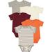 Rabbit Skins Baby Bodysuits Girls & Boys Newborn to 24 Months 5-Pack Set Snap Closure Multi-color Cotton Autumn2: Titanium-Natural Stripe/ Orange/ Maroon/ Natural / Titanium 18 Months