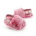 SYNPOS Infant Girls Plush First Walker House Shoes Toddler Princess Baby Soft Slippers