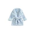 Kiapeise Toddler Baby Boys Girls Soft Flannel Bathrobe with Waist Belt and Pockets 1-4Y