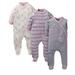 Gerber Baby Girl Organic Cotton Zip-Up Sleep N Play Pajamas 3-Pack