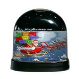 The Holiday Aisle® Friendly Folks Cartoon Caricature Santa in Sleigh Snow Globe Plastic | 4 H x 4 W x 3 D in | Wayfair