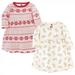 Hudson Baby Infant and Toddler Girl Long-Sleeve Cotton Dresses 2pk Reindeer 2 Toddler