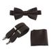 Mens Pre-tied Bow Tie Adjustable Stretch Suspender and Pocket Square Sets