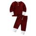 Fanvereka Baby Clothes Set with Buttons Contrast Color Long Sleeve Tops+Long Pants