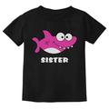 Tstars Girls Big Sister Shirt Lovely Shark Shirt for Sister Best Sister Cute B Day Gifts for Sister Graphic Tee Gift for Big Sister Funny Sis Toddler Kids Birthday Gift Party T Shirt