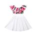 TheFound 2PCS Toddler Baby Girls Summer Clothes Off Shoulder Tops+Skirt Dress Outfits Set