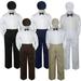 4pc Brown Bow Tie Party Suit Pants Set Formal Baby Boy Toddler Kid S-7