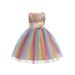 COUTEXYI Kids Formal Dress Flower Sequins Round Collar Sleeveless One-Piece