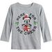 Disney s Mickey Mouse Baby Toddler Boy Girl Christmas Here for the Cheer Long Sleeve Gray Tee 12M