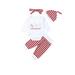 Autumn Newborn Kid Baby Girl Boy 0-24M Christmas Clothes Romper Top Striped Pants 4pcs Outfit