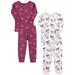 Little Star Organic Baby & Toddler Girl 4 Pc Long Sleeve & Long Pant Pajamas Size 9 Months - 5T