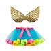 ZMHEGW Baby Girl Dress Summer Kids Ballet Skirts Party Rainbow Tulle Dance Skirt With Wing Outfits Girl Clothes 5-8 Years