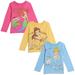 Disney Princess Belle Cinderella Ariel Toddler Girls 3 Pack Long Sleeve T-Shirts Infant to Big Kid