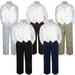 4pc Boy Suit Set Ivory Off white Bow Tie Vest Baby Toddler Kid Formal Pants S-7