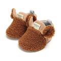 Infant Newborn Baby Shoes Soft Crib Anti Slip Casual Fleece Booties Boys Girls Snow Slippers Faux Fur Winter First Walker 0-18M