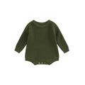 Baby Knit Romper Long Sleeve Crew Neck Solid Fall Winter Bodysuit