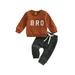 Ma&Baby Toddler Baby Boy Outfit Bro Long Sleeve Sweatshirts Pants Clothes Set 0-3 Years