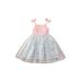 Genuiskids Newborn Infant Baby Girl Dress Sleeveless Halter Knit Tulle Dress Baby Summer Casual Onesie Outfit