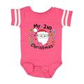 Inktastic My Second Christmas Santa with Candy Canes Boys or Girls Baby Bodysuit