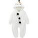 Sinhoon Baby Boy Girls Christmas Romper Velvet Hoodied Snowman Jumpsuit Toddler Costume Xmas Clothes(0-6 Months)