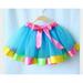 Mother Daughter Matching Clothes Skirt Rainbow Tutu Skirt Patchwork Costume Skirt