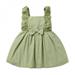 Promotion!Girls Sleeveless Lace Princess Dress Solid Color Children Outfits Casual Party Knee-Length Skirt Elegant Dress