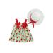 LisenraIn Infant Baby Girls Suspender Dress with Summer Hat Bowknot Flower Printed Gown Dress