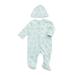 Little Me Size 3M 2-Piece Floral Spray Footie and Hat Set in Aqua
