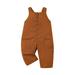 Xingqing Toddler Baby Boys Girls Overalls Solid Waffle Knit Suspender Pants Strap Jumpsuit Romper Outfit Brown 6-12 Months