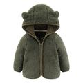 Tagold Kids Winter Coats Fleece Jackets Hoodie Jackets Zip Up Outerwear Coat Jacket Sweatshirt for Toddlers Girls Boys Gifts for Kids on Clearance Army Green 0-6 Months