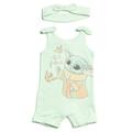 Star Wars The Child Toddler Girls Snap Romper and Headband Newborn to Toddler