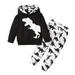 5T Little Boys Clothes 4-5Y Outfits Baby Boys Dinosaur Print Hooded Long Sleeve Top Pants Set Size 2-6T
