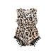 Multitrust Baby Girls Summer Sleeveless Romper High Waist Tassel Leopard Jumpsuit