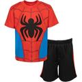 Marvel Spidey and His Amazing Friends Spider-Man Toddler Boys T-Shirt and Mesh Shorts Outfit Set Toddler to Little Kid