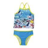 Joe Boxer Toddler Girl Blue Tropical Ocean Fish Swimming Suit Swim Tankini 2T