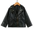 nsendm Size 6 Girls Jacket Girl Coat Leather Outwear Clothes Autumn Baby Winter Short Jacket Boy Girls Light Jacket Black 80