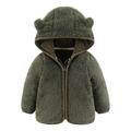 Tagold Kids Winter Coats Fleece Jackets Hoodie Jackets Zip Up Outerwear Coat Jacket Sweatshirt for Toddlers Girls Boys Gifts for Kids on Clearance Army Green 18-24 Months